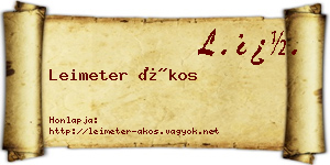 Leimeter Ákos névjegykártya